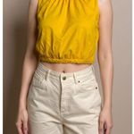 Sézane  Abella Linen-Blend Blouse, Yellow, FR36/US4 Photo 6
