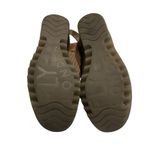 Fly London  Yuta Perforated Leather Lace-up Wedge Sandal Tan Metallic Sz EU 38 Photo 13