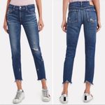 Moussy Vintage Glendale Mid Rise Skinny Distressed Jeans Sz 29 Raw Cut Hem Blue Photo 1