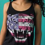 Modern Lux black American flag lion tank top Photo 0