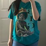 The Notorious B.I.G Baby Biggie Big Poppa Adult Medium Aqua Green Rap Tee Size L Photo 3