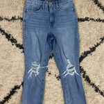 Good American Distressed Straight Leg Jeans Photo 1