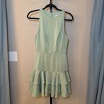 Mac Duggal Ieena for  Jewel Neck Sleeveless Mini Dress Ruffle Skater Skirt Size 4 Photo 2