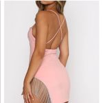 White Fox Boutique  Blush Mini Dress with Fringe Detail Photo 1