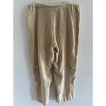 Cut Loose Pants Womens Medium Tan Wide Leg Cargo Pocket Linen Lagenlook Earthy Photo 1
