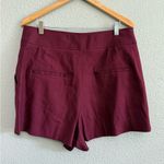 Veronica Beard  Haina Linen Shorts Size 14 in Wine‎ Photo 2
