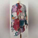 Annie + Otis Silk Cotton Tropical Print Open Front Cardigan Coverup Oversized Lg Photo 2
