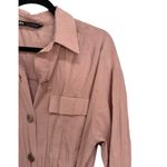 ZARA  Oversized Mauve Pink Shirt Long Sleeve Dress with Belt Size Large Photo 3