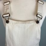 Sadie & Sage White Denim Overalls Skirt Mini Pockets Button Sides Cotton Sz Med Photo 3