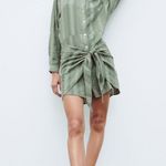 ZARA Zoe Tie-Waist Linen Blend Shirt Dress Photo 6