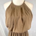 Scobe  mocha chiffon halter maxi dress size size small Photo 1