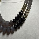 Talbots  Black Gold Grey Acrylic Plastic 2 Strand Adjustable Necklace Photo 3
