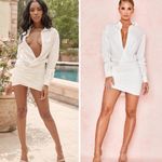 House Of CB  Nicolette Poplin Shirtdress Long Sleeve Open Front MinI Dress XS Photo 1