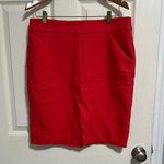 J. Crew Factory Red/Coral Pencil Skirt Knee Photo 0
