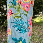 Billabong Night Twist Mini Dress Tropical Floral Teal Surfer Girl Loose Size L Photo 1