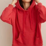 Aerie Women’s Sz XS Red Weekend Oversized Hoodie Photo 0