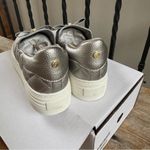 Joy Mangano Luxe Bow Sneakers metallic pewter Silver Flats orthotic insole 7.5 Photo 4