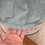 LUQ Anthropologie Hade cropped wrap top green 100% Cotton kimono sleeves Large Photo 5