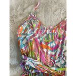 Lilly Pulitzer  Womens Pink Print Deanna Shorts Romper‎ Multicolor Straps Large Photo 5
