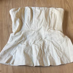 L'Academie  Cream Strapless Top Photo 0