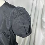ZARA Black Puff Sleeve Peplum Blouse Small Short Sleeve Tie Back Lightweight New Photo 3