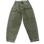 ZARA Women's High-Waisted Balloon Pants Size 2 Green Casual Relaxed Fit Photo 0