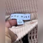 MIOU MUSE ANA STRIPED PATTERN CROCHET KNITTED LONG SKIRT Tan Photo 7