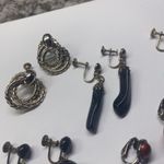 Lot Of 5 Costume Earrings Vintage Clip On Screw On Dangle Drop Some Beaded Photo 6