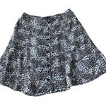 Japna Francesca's  Skirt size Medium black white floral faux button flare aline Photo 0