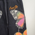 I am gia I.AM.GIA Aporia Women's Black Butterfly Print Jogger sweat Pants high waist XXS Photo 7