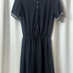 New Kawaii Navy Blue Button Up School Girl Short Sleeve Dress Size M Photo 0