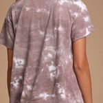 Lulus New Tie Dye Cozy Livin' Tee Crewneck Short Sleeve T-Shirt Vintage Berry Photo 2