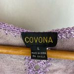 Covona Lavender Suede Leather Crochet Burton Close Sleeveless Vest L Purple Size L Photo 3