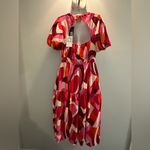 THML  puff sleeve geometric pattern bold print maxi dress size XS NWT Photo 6