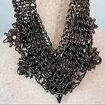 Guess | Chainlink Blue & Black Rhinestone Embellished Statement Necklace Photo 5