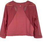 Athleta Pacer Mesh Top Size XL Pink Athleisure Yoga Workout Long sleeve Preppy Photo 4