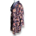 Victoria's Secret Vintage Gold Label Victoria’s Secret Sleepshirt Navy Blue Floral Satin Babydoll Photo 4