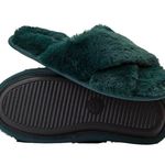 Victoria's Secret Victoria Secret Pink Faux Fur Plush Slippers Cross Strap Dark Green M(7-8) NWT Photo 0