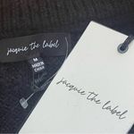 Jacquie The Label black wool blend cable knit sweater with white silk under Sz M Size M Photo 11