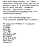  Jeans Size 0 Women's Zara Trafaluc Denimwear Distressed Jeans Crop Cropped Women's  Photo 6