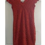 Women’s Ambiance Red Lace Dress W/lining Size S Photo 3