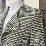 Loft Cream Black Long Sleeve Open Front Cotton Blend Blazer- PXS Photo 2