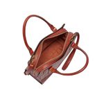 Fossil  Claire Cow Leather Mini Satchel Bag Brown Classic Office Preppy Timeless Photo 5