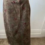 80s leather paisley maxi skirt M Aline stretch Ranch hippie Western Ranch boho Brown Size M Photo 1