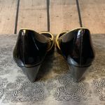 Sofft Black Patent Leather Block Heels with Yellow Trim Size 8 Photo 2