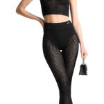 Maniere De Voir  Knitted High Waisted Leggings Black Size L New Photo 0