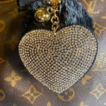 Bag / Purse Heart Pompom Charm #177 Black Photo 1