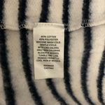 Caslon  Sweatshirt Crew Neck 3/4 Sleeve Fleece Lined Striped Navy Blue White XS Photo 3