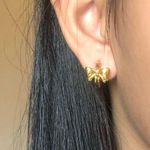 18k Gold Plated Bow Earrings Photo 1