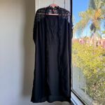 Eyelash lace and chiffon floral embroidered black robe one size NWOT Photo 1
